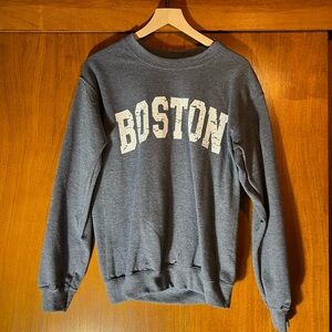 Gray Boston Crewneck Sweater